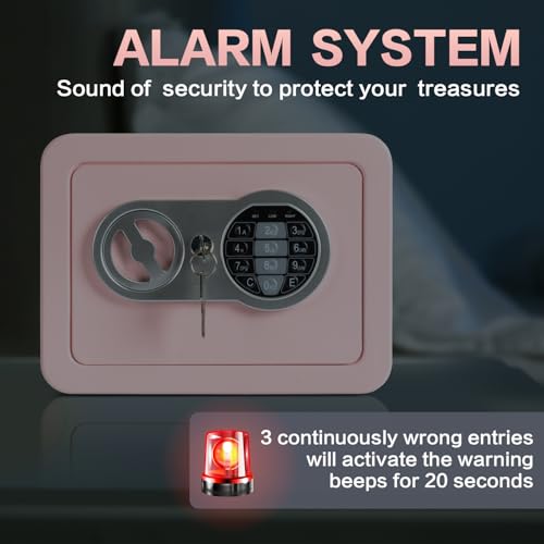 0.23 Cubic Small Safe Box, Digital Security Box Mini Safe W/Fireproof Bag