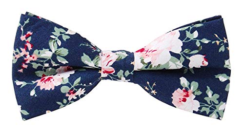 LEVAO Men's Cotton Floral Printing Bow Tie - color: Cb0124
