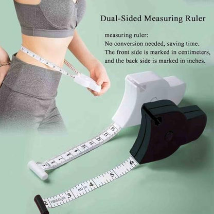 Perfect Body Tape Measure - 60 Inch Automatic Telescopic Tape Measure - Retractable Measuring Tape for Body: Waist, Hip, Bust, Arms, and More (White & Black- 60 inch)