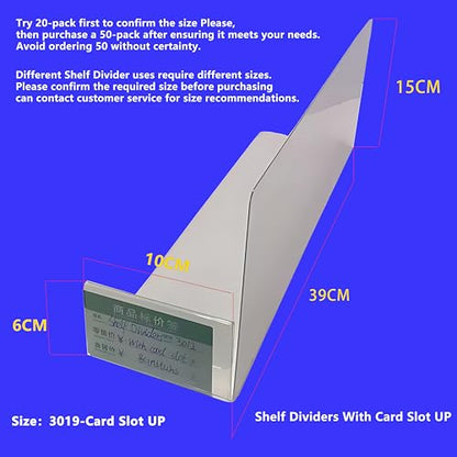 Organizing Essentials Kit - Shelf Dividers, Storage Bin Labels, Index Card Holder, Wire Rack Covers & Shelf Clips with Adjustable Pegs and Label Holders for Pantry, Closet, Office Storage Solutions - size: 3915-Card Slot-UP