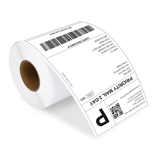 4x6 Direct Thermal Labels with 220 Labels/Roll - Premium Adhesive & Perforated, Water & Grease Resistant Labels Compatible with Rollo, Label Printer - size: Roll- 220 Labels