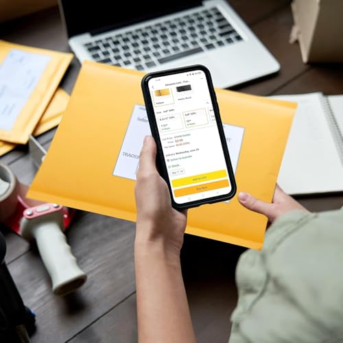 Fuxury Kraft Bubble Mailer 10.5x16" 200 Pack Self Seal Padded Envelopes - color: Yellow, size: 10.5x16" 200PC