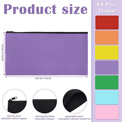 Teling 14 Pack Bank Money Bags with Zipper for Cash, Modern Color - color: Modern Color