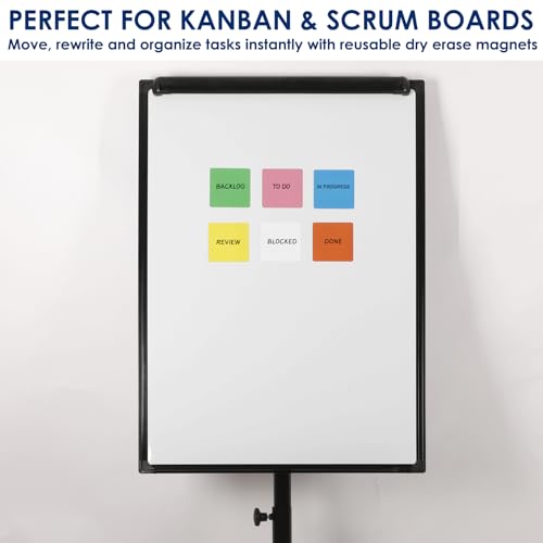 Dry Erase Magnets, 24 Pack 4x4 in, Magnetic Notes for Whiteboard and Fridge - color: Multicolor
