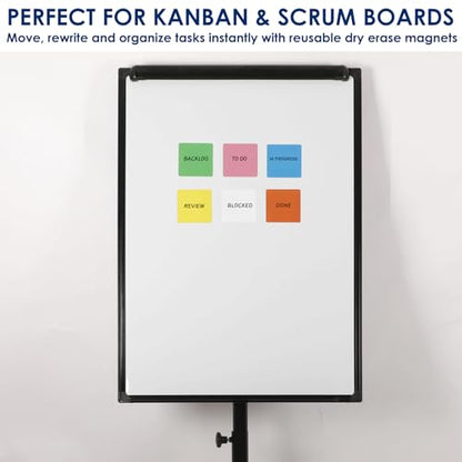 Dry Erase Magnets, 24 Pack 4x4 in, Magnetic Notes for Whiteboard and Fridge - color: Multicolor