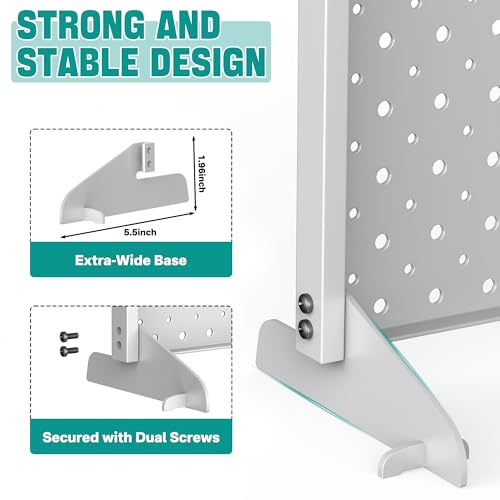 EVERHANGER Metal Pegboard Display Stand, Freestanding Tabletop Pegboard - color: Gray, size: 2pack 12"X16"