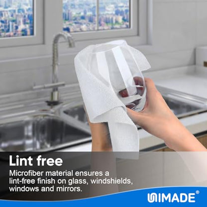 UNIMADE Microfiber Cleaning Cloth, 20 Pack Reusable Microfiber Towels - color: White, size: 20PK