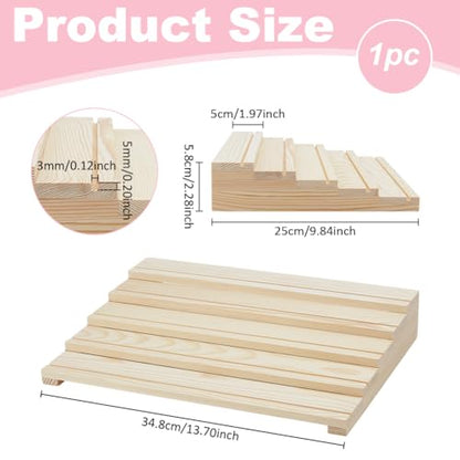 PH PandaHall Wood Earring Card Display Stand, 5-Slot Rustic Earring Holder Riser Portable Jewelry Display Rack Organizer for Vendor Booths Selling Retail Business Jewelry Show