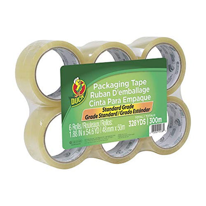 Duck Brand Standard Packaging Tape Refill Rolls, 1.88 in x 54.6 Yds 6 Rolls - size: 6 Rolls, style: Refill