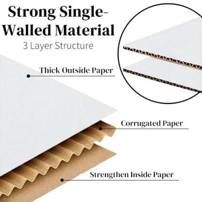 Peohud 40 Pack Small Shipping Boxes, 4 x 4 x 4 Inches White Corrugated Cardboard Box, Mailing Box for Shipping, Packing Storage, Gift Box, Recyclable