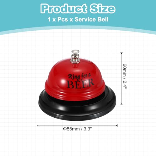 PATIKIL Desk Bell, 3.3" Service Call Bell Ringing, Beer, Red - color: Red(beer)