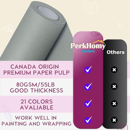 PerkHomy 36" x 1,440" (120') Light Grey Kraft Paper Roll for Craft Bulletin Board Paper Art Table Covering Crafting Gift Wrapping Bouquet Packing Parcel 80GSM 55LB (Light Grey, 36" x 120') - color: Light Grey, size: 36" Width x 120' Length