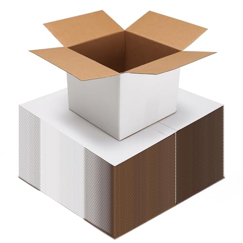 CRUGLA 50 Pack 5x5x5 Shipping Boxes, Small White Mailing Boxes - size: 5x5x5 Inch 50 Pack