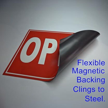 Open & Closed Flexible Magnetic Signs 7.5 x 10.75 in. White Letters on Red
