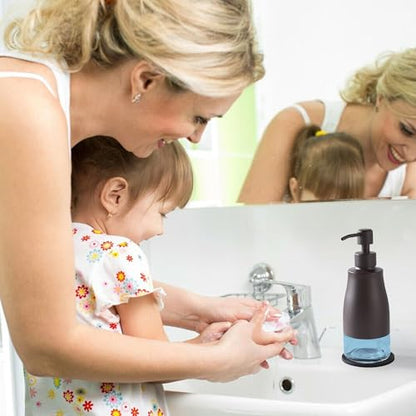 Gaussra Matte Brown Soap Dispenser with Coaster & Stickers - 11 OZ / 320 ML - color: Matte Brown