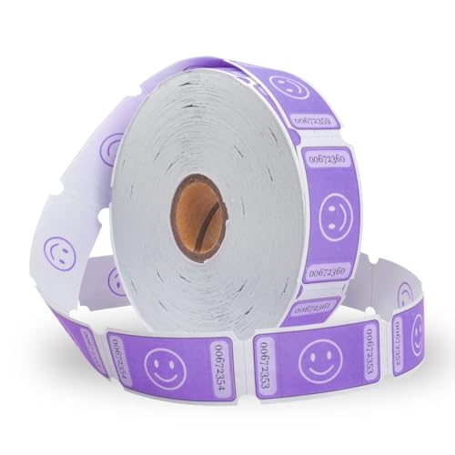 LLIKED Smile Raffle Tickets Each Tickets 1"x2" 1000 Single Roll Purple - color: Purple