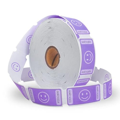 LLIKED Smile Raffle Tickets Each Tickets 1"x2" 1000 Single Roll Purple - color: Purple