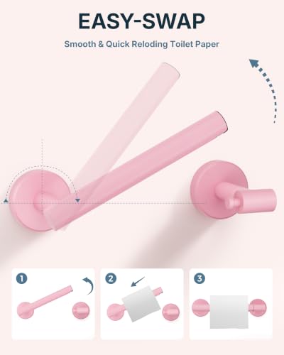 RARXTR Toilet Paper Holder Pink Wall Mount Bathroom Modern Tissue Holder - color: Pink