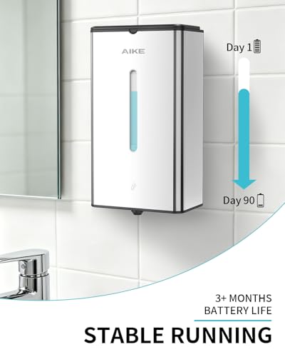 AIKE Heavy Duty Automatic Soap Dispenser,33.8oz for Bathroom,Polished Steel - color: Polished Stainless Steel