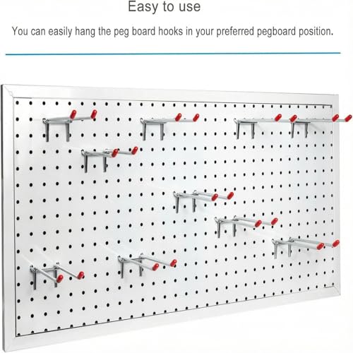 Double Arm Metal Pegboard Hooks 10 Pack, Dual Pegboard Hooks, 3.74 Inch - size: 3.74inch