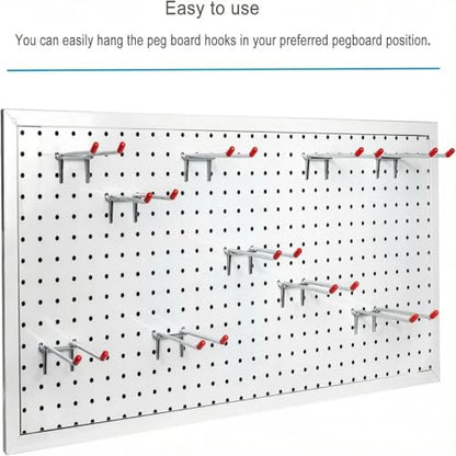 Double Arm Metal Pegboard Hooks 10 Pack, Dual Pegboard Hooks, 5.11 Inch - size: 5.11inch