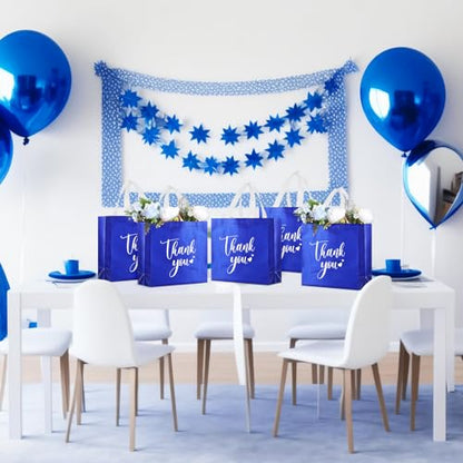 Sweetude 30 Thank You Non Woven Gift Bag, 11 x 12 x 5 Inch, Royal Blue - color: Royal Blue, size: 11 X 12 X 5 Inch