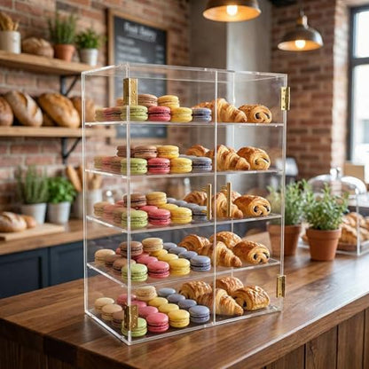 5 Tiers Countertop Bakery Display Case - size: 5Tiers
