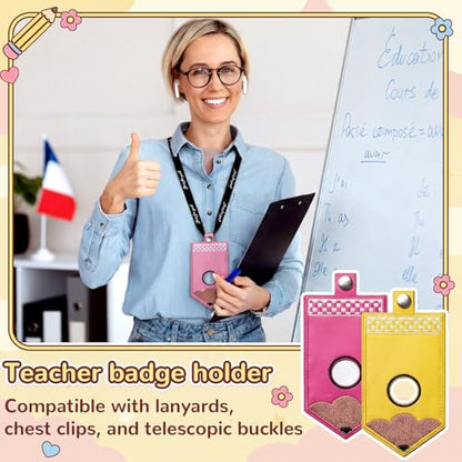 Gueevin 6 Pack Teacher Alarm ID Badge Holder, Pencil - style: Pencil