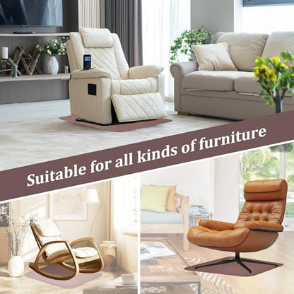 Recliner Pads for Hardwood Floors, Under Recliner Mat Floor Protectors Furniture Pads to Keep Furniture from Sliding Swivel Chairs Recliner mats for Hardwood Floors Non Slip Furniture Pads - size: Sq-Brown-30"x30"