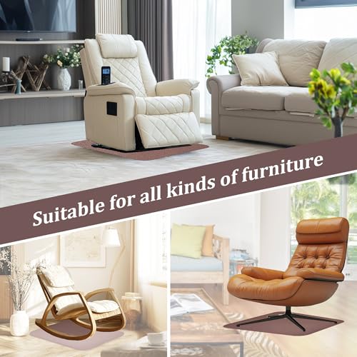 Recliner Pads for Hardwood Floors, Under Recliner Mat Floor Protectors Furniture Pads to Keep Furniture from Sliding Swivel Chairs Recliner mats for Hardwood Floors Non Slip Furniture Pads - size: Sq-Brown-2Pcs-30"x30"