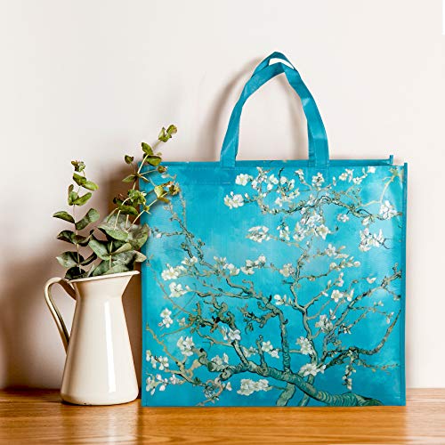 NymphFable Almond Blossom Shopping Bags, 6 Pack Reusable Grocery Tote Bag - color: Almond Blossom