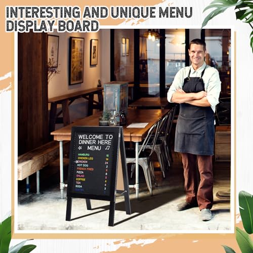 BBTO 36 x 20 Inch Double Sided Large A Frame Letter Board Sign Sidewalk Sign with Changeable Letters, Restaurant Menu Board for Cafe Bar Wedding Store Display