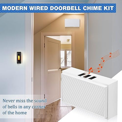 Saillong Wired Doorbell Chime with 2 Lighted Push Buttons, Bar Style - style: Checked
