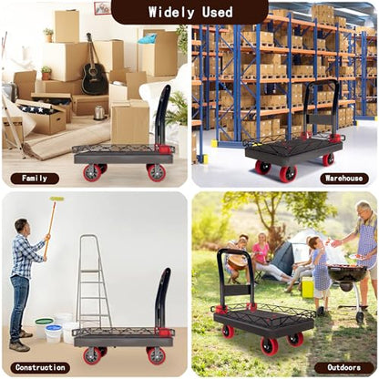 2IN1 36×24 Heavy Duty Platform Trucks Flatbed Carts - size: 36" L X 24" W