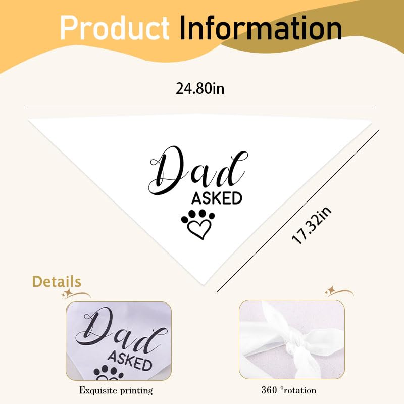 Dog Engagement Necktie for Meddium Large Puppy Dogs Necktie for Wedding Bridal Shower Gift for Dog Owner - color: Black