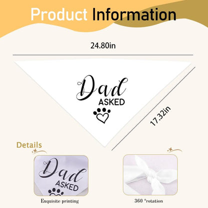 Dog Engagement Necktie for Meddium Large Puppy Dogs Necktie for Wedding Bridal Shower Gift for Dog Owner - color: Black