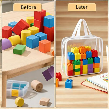 8 Packs Clear Toy Storage Bags, White - color: White, size: 8 Packs