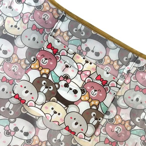 allydrew Medium Foldable Tote Nylon Reusable Grocery Bag (Set of 2) - color: Funny Bears