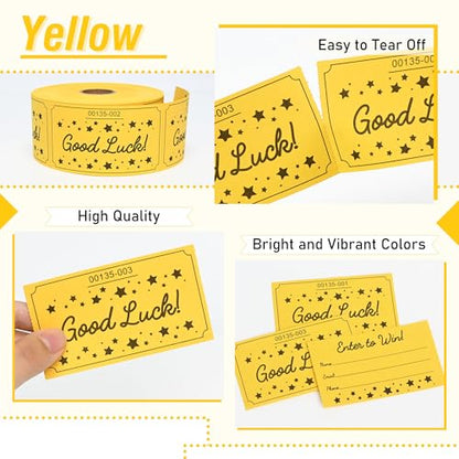 ESSENTIAL 500 Raffle Tickets, Good Luck Raffle Cards - color: Yellow, size: 3.5"x2"