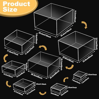 Geelin 8 Pack Acrylic Buffet Display Risers for Food Jewelry,Clear,Flat - color: Clear, style: Flat