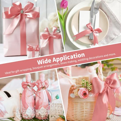 Mauproy Dusty Rose Satin Ribbon, 1-1/2 Inch, 50 Yards - color: Dusty Rose