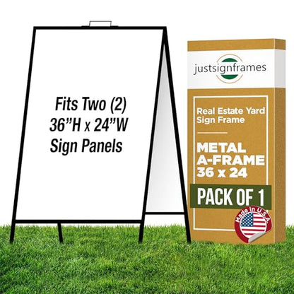 A-Frame Sign Holder - Folding Open House Stand, 36 x 24 in, Black, 1 Pack - size: 36 x 24 (1 Pack)
