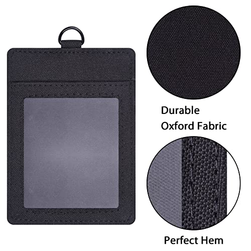 Wisdompro ID Badge Holder with Breakaway Safety Lanyard, Vertical Black - color: Black