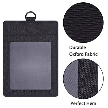 Wisdompro ID Badge Holder with Breakaway Safety Lanyard, Vertical Black - color: Black