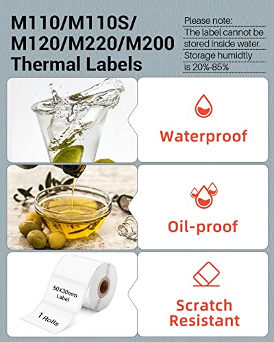 Phomemo Thermal Labels, 1.97"x 1.18", for M110/M100/M220/M108, 230 PCS - color: White, size: 1.97"x1.18"