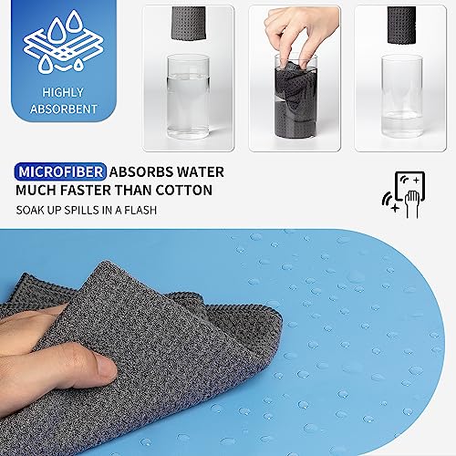 MR.SIGA Waffle Pattern Microfiber Cleaning Cloths, 6 Pack, Gray - color: Gray