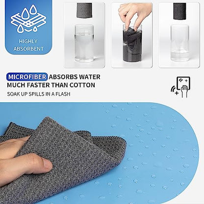 MR.SIGA Waffle Pattern Microfiber Cleaning Cloths, 6 Pack, Gray - color: Gray