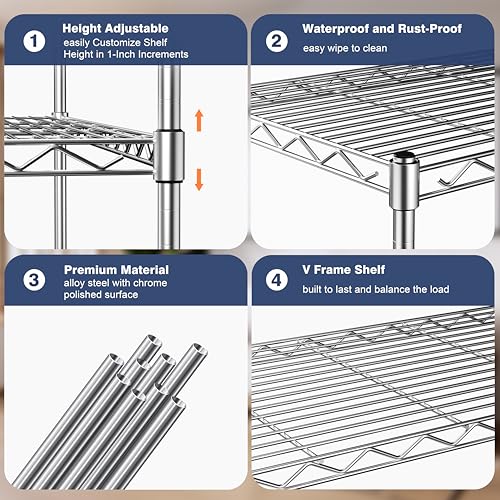 2-Tier Heavy Duty Metal Shelving Unit,Wire Shelf Rack with Lockable Wheels - size: 2-Tier,36"x18"x19.5"(WxDxH）
