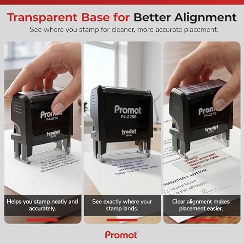 Promot 4-Line Custom Stamp- Personalized Name & Address Stamp (Large) - size: Large
