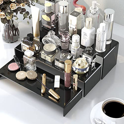 ANDGOO 6Pcs Black Large Acrylic Risers, 2 Set(11.2”L-11.6”L-12”L) - color: Black, size: 6Pcs (11.2”L~11.6”L~12”L)